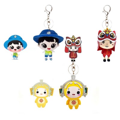 Custom Shape Miniature Plush Mascot Key Ring